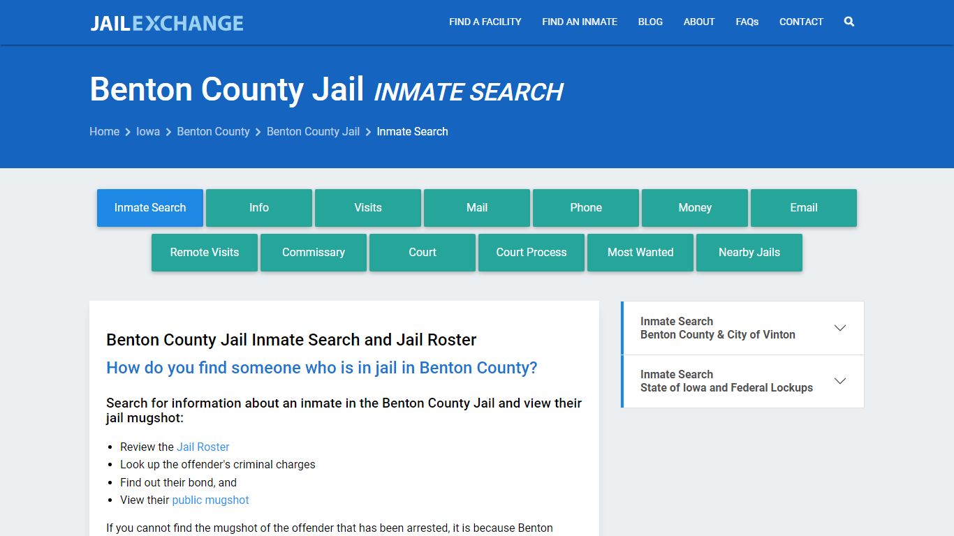 Benton County Jail Inmate Search - Jail Exchange