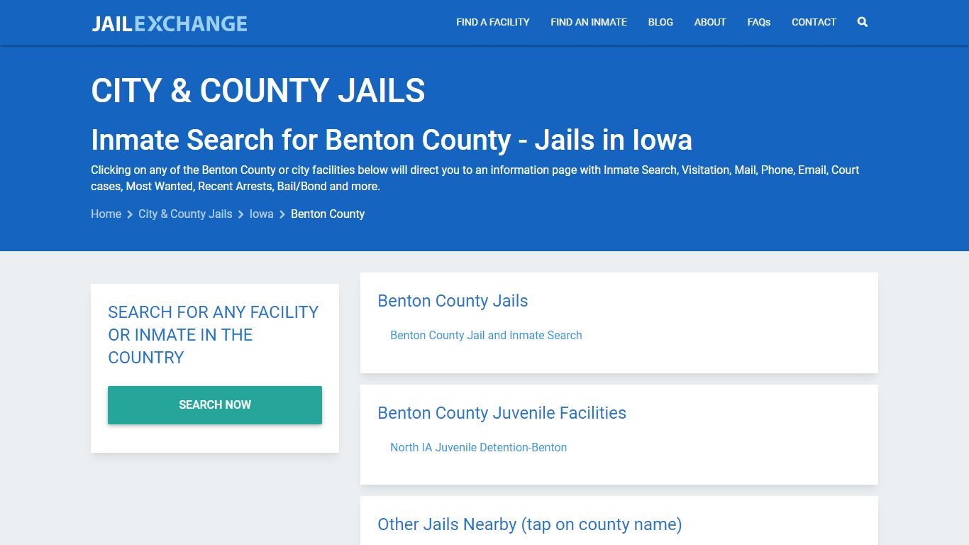 Inmate Search for Benton County | Jails in Iowa - Jail Exchange