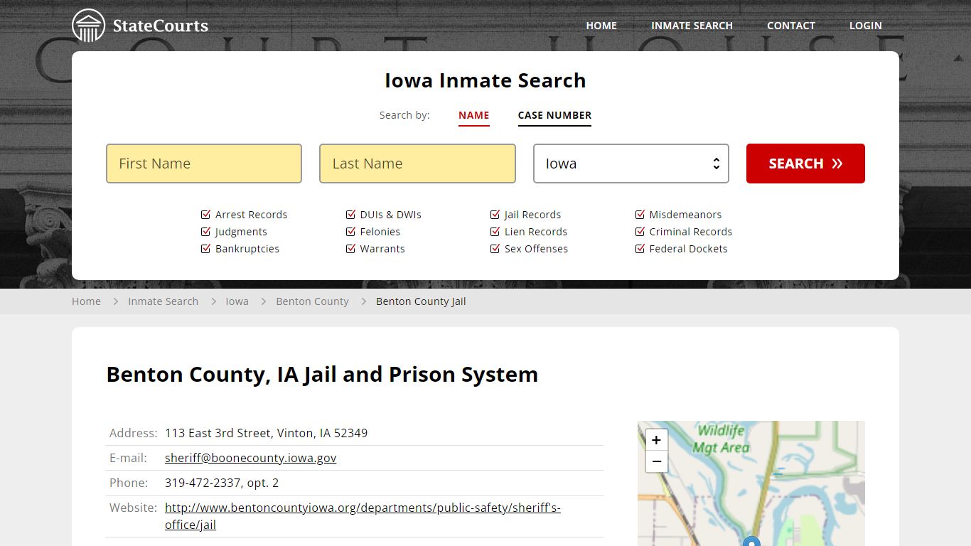 Benton County Jail Inmate Records Search, Iowa - StateCourts